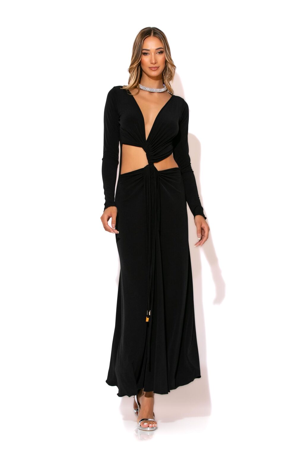 C-THROU Ruched Cut out Stretch-Jersey maxi dress. C-THROU Ruched Cut out jersey maxi dress is the perfect choice for your next evening event.