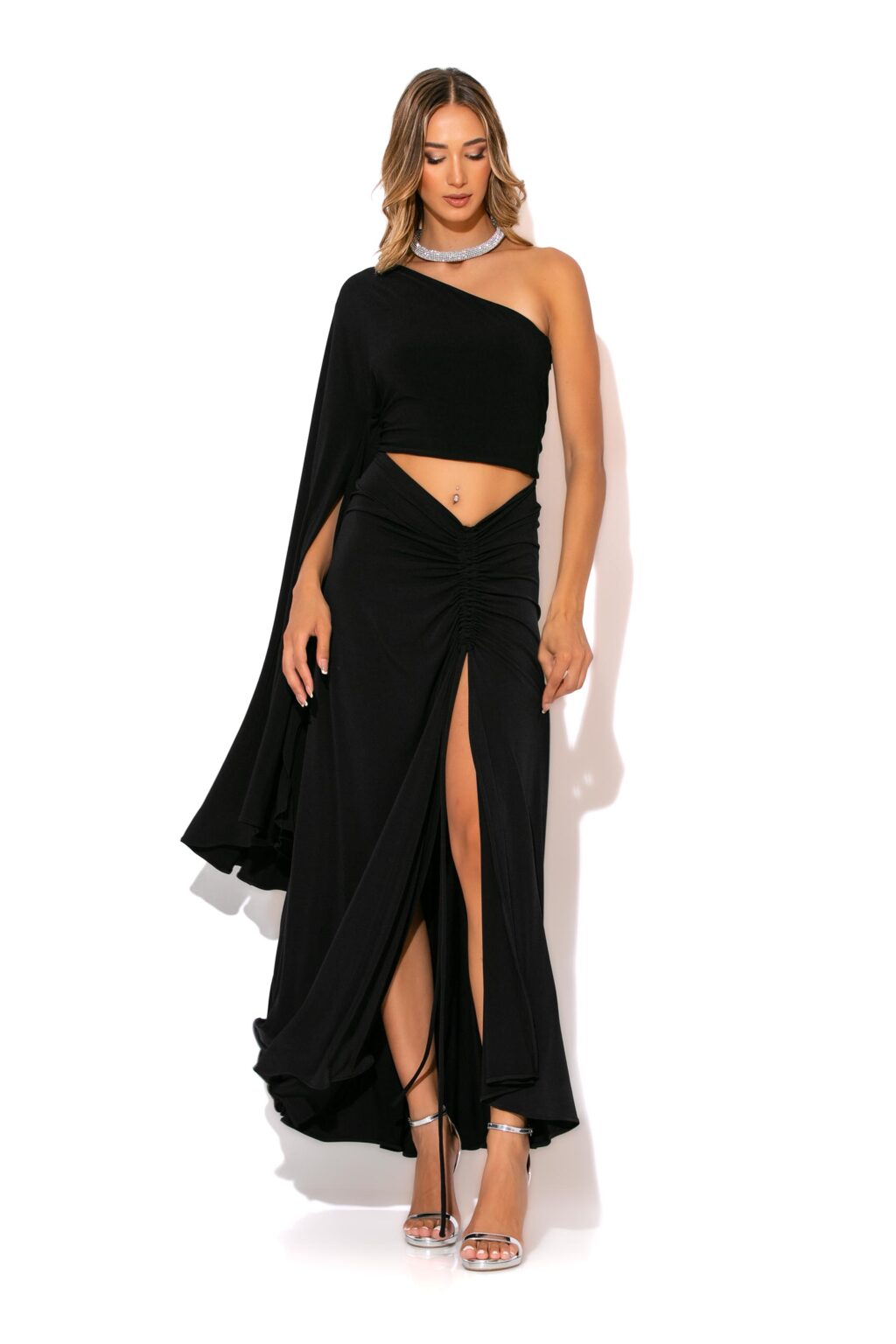 gold-glow-jersey-ruched-front-drawstring-maxi-skirt