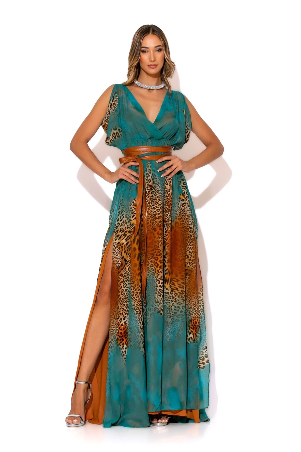 gold-glow-maxi-belted-animal-degrade-wrap-dress