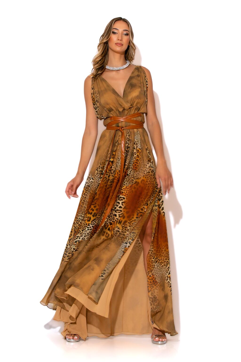 gold-glow-maxi-belted-animal-degrade-wrap-dress