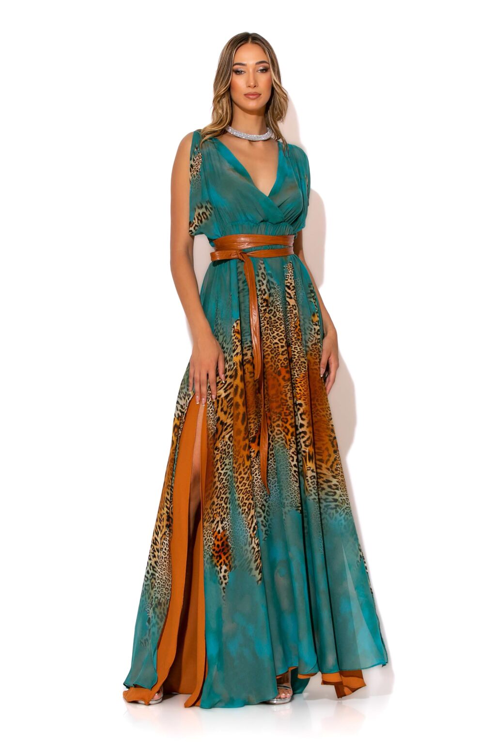 gold-glow-maxi-belted-animal-degrade-wrap-dress