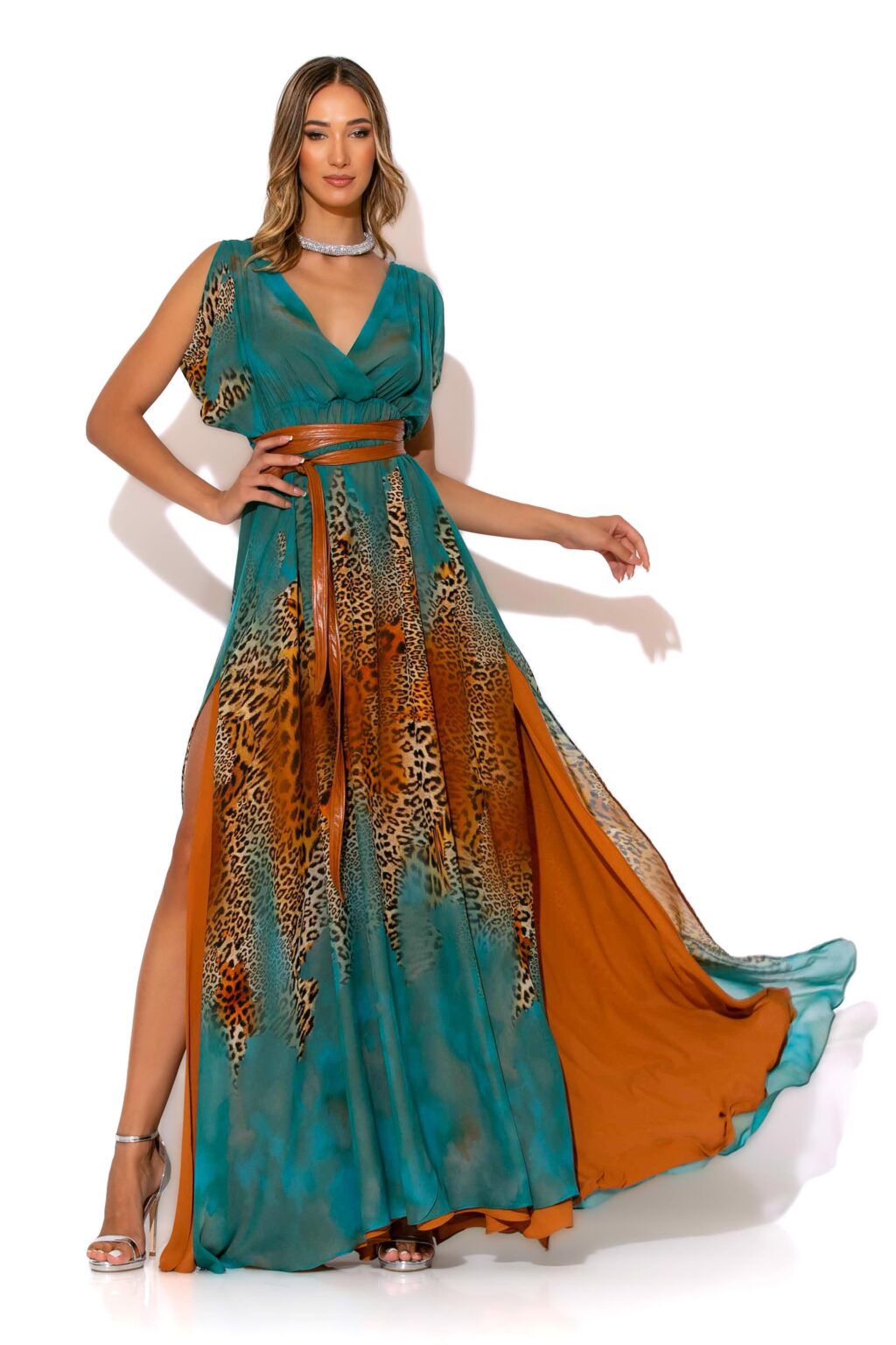 gold-glow-maxi-belted-animal-degrade-wrap-dress