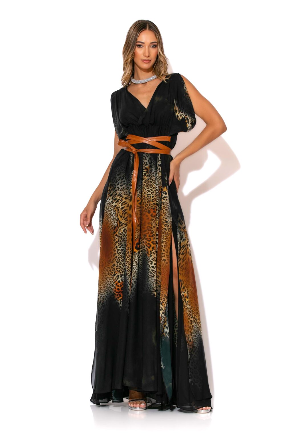 gold-glow-maxi-belted-animal-degrade-wrap-dress