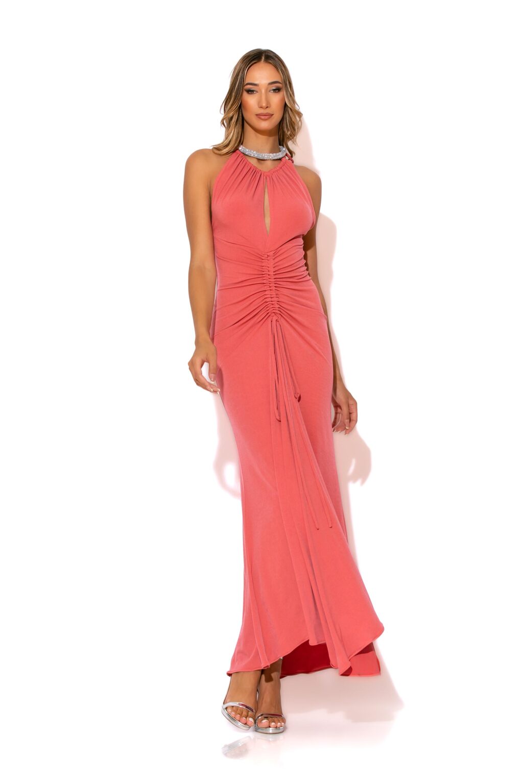 mermaid-ruched-maxi dress