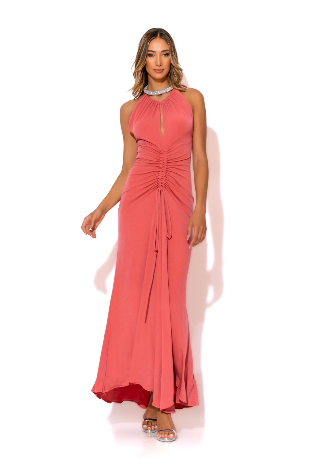 mermaid-ruched-maxi dress