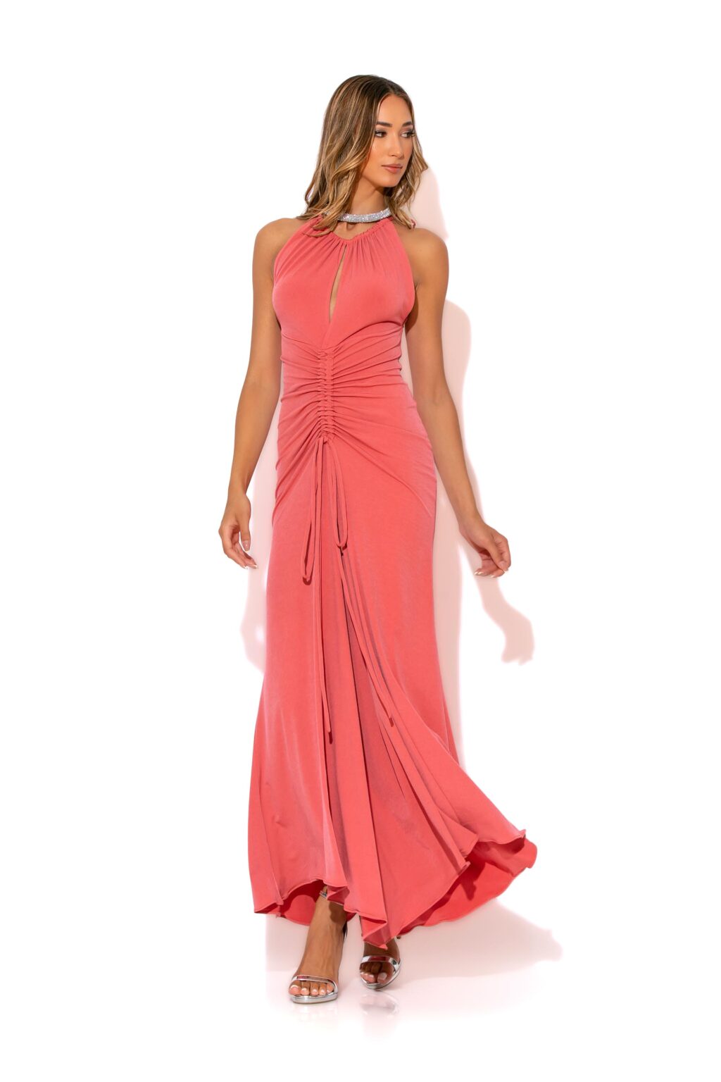 mermaid-ruched-maxi dress