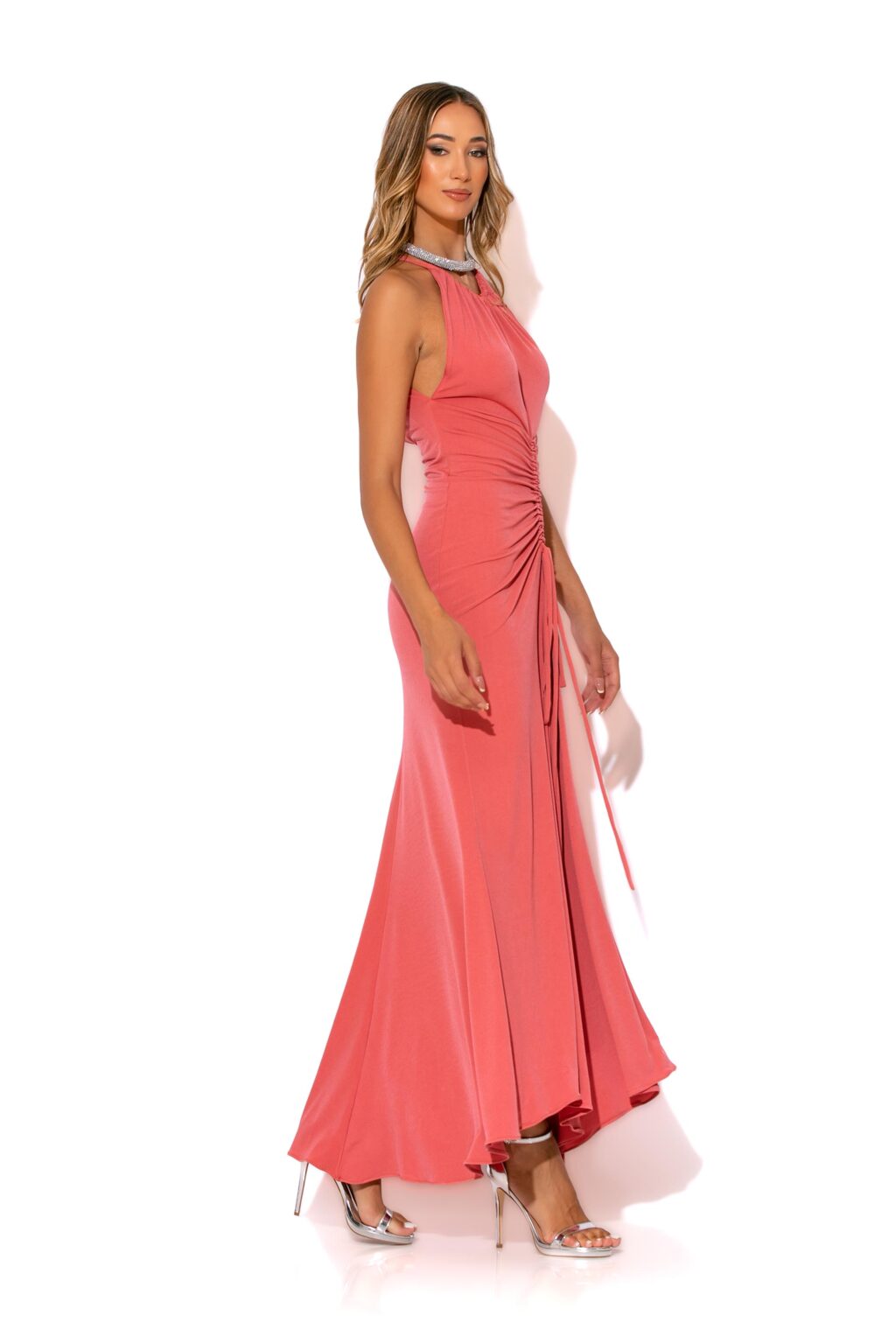 mermaid-ruched-maxi dress