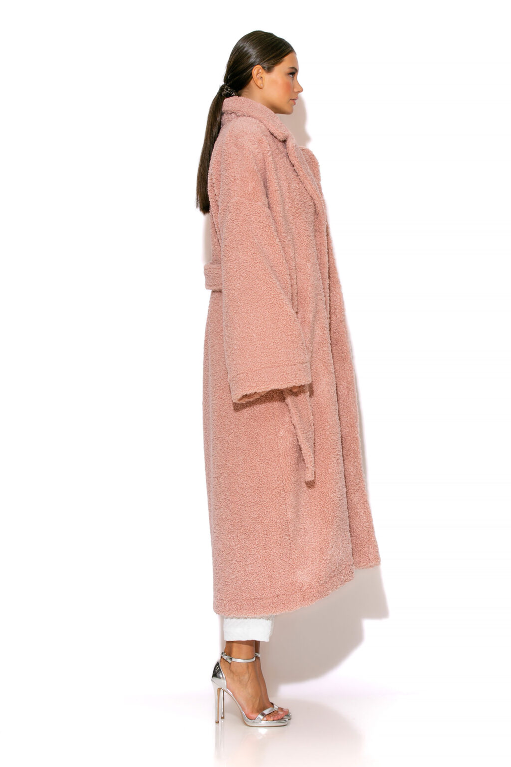 C-THROU Long faux shearling teddy coat